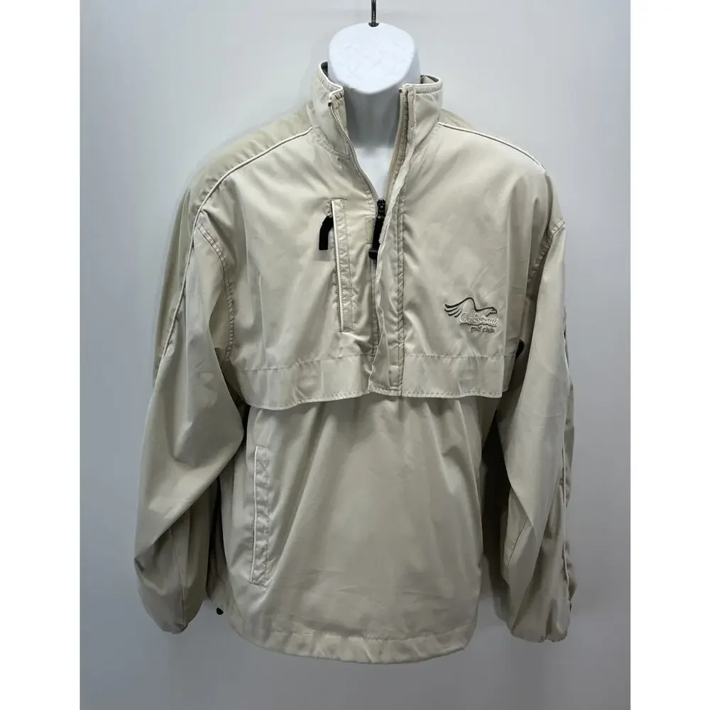 Antigua Lancer Golf Men's Pullover Windbreaker Biege Size L